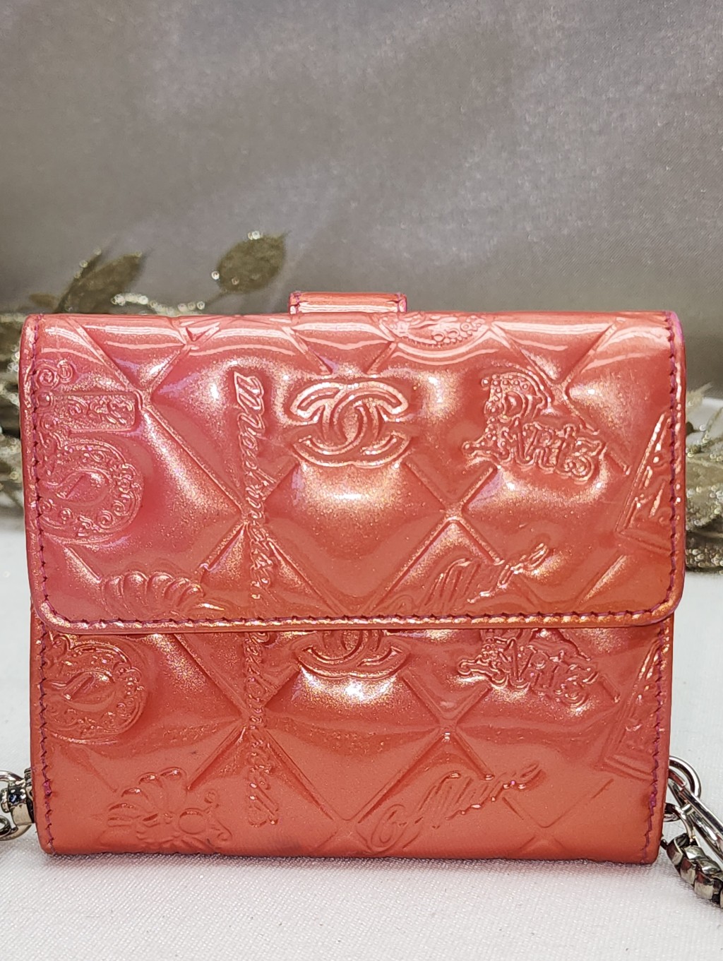Authentic Chanel Embossed Leather Wallet With Coa